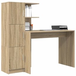 vidaXL Bureau Sonoma Eiken 133.5 x 50 x 124 cm 2 st