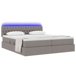 vidaXL LED Opslagbed met Matras Taupe 200 x 200 cm Stof