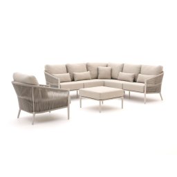+ 15% kassakorting | Bellagio Mineo hoek loungeset 5-delig - Laagste prijsgarantie!