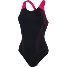 Speedo - maat 44 - Plastisol Laneback Dames - Zwart / Rood
