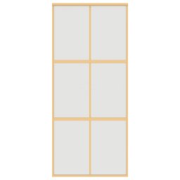 vidaXL Schuifdeur 90x205 cm mat ESG-glas en aluminium goudkleurig