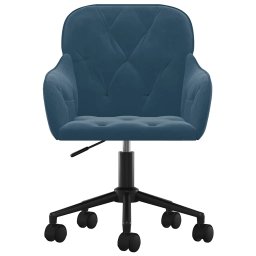 vidaXL Kantoorstoel draaibaar fluweel blauw