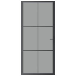 vidaXL Binnendeur 93x201,5 cm ESG-glas en aluminium zwart