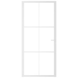 vidaXL Binnendeur 93x201,5 cm ESG-glas en aluminium wit