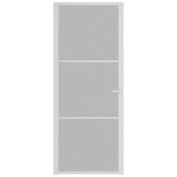 vidaXL Binnendeur 83x201,5 cm matglas en aluminium wit