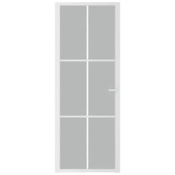 vidaXL Binnendeur 76x201,5 cm matglas en aluminium wit