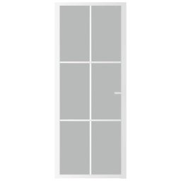 vidaXL Binnendeur 83x201,5 cm matglas en aluminium wit