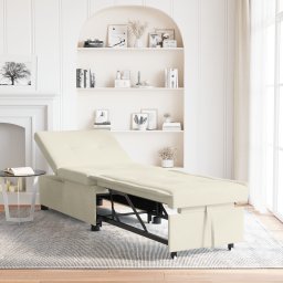 vidaXL Slaapbank Crème 194 x 67 x 82 cm Fluweel