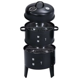 vidaXL Houtskoolroker barbecue-grill 3-in-1 40x80 cm