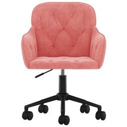 vidaXL Kantoorstoel draaibaar fluweel roze