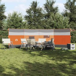 vidaXL Windscherm camping waterdicht 510x153 cm grijs en oranje