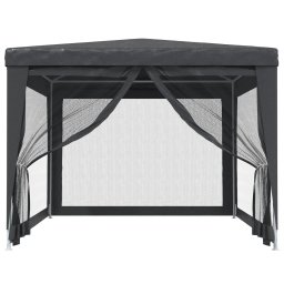 vidaXL Partytent met 4 mesh zijwanden 3x4 m HDPE antracietkleurig