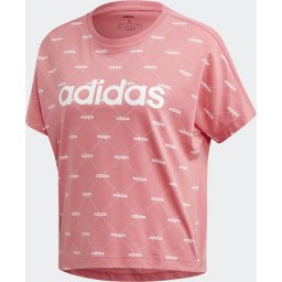 adidas - Maat L Core Fav T Dames Sportshirt - Bliss Pink/White