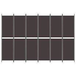 vidaXL Kamerscherm met 6 panelen 300x200 cm stof bruin