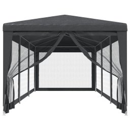 vidaXL Partytent met 8 mesh zijwanden 3x9 m HDPE antracietkleurig