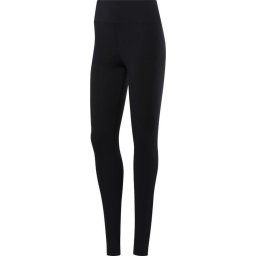 Reebok - Maat L Linear Logo Tight Cotton Dames Sportlegging - Black/ Pale Pink