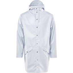 Rains - Maat XS/S Long Jacket Unisex - Metallic Ice Grey