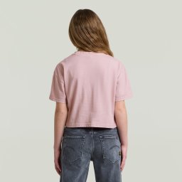 Cropped Relaxed T-Shirt voor meisjes - Roze - meisjes