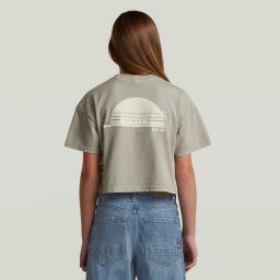 Cropped Relaxed T-Shirt voor meisjes - Wit - meisjes