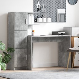 vidaXL Bureau Beton Grijs 133.5 x 50 x 124 cm 2 st