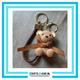 Tas Bedel/ Sleutelhanger Beer Licht Bruin