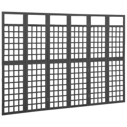 vidaXL Kamerscherm/trellis met 6 panelen 242,5x180 cm vurenhout zwart