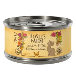 12x70g Rosie's Farm Tender Filet kip met tonijn natvoer voor katten