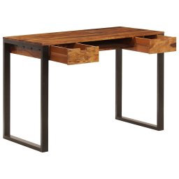 vidaXL Bureau 110x55x78 cm massief acaciahout en staal