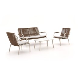+ 15% kassakorting | Bellagio Caronia stoel-bank loungeset 4-delig - Laagste prijsgarantie!