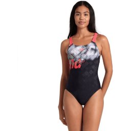 Arena Maat 38 W Splash Point Swimsuit Swim Pro Back black-fluo Red