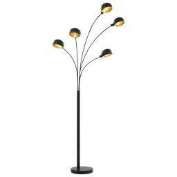 vidaXL Lamp staand 5xE14 200 cm zwart en goud