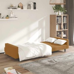 vidaXL Slaapbank 2-zits fluweel bruin