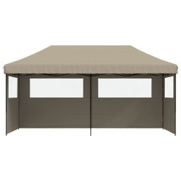 vidaXL Partytent inklapbaar pop-up met 3 zijwanden taupe