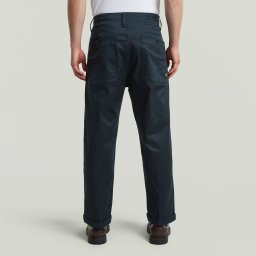 Pleated Chino Relaxed - Donkerblauw - Heren