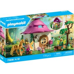 PLAYMOBIL Magische Eenhoorns - Feeënhuis met gouden eenhoorn en stal - Met oplichtende slinger voor magische nachten - 71838