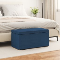 vidaXL Kruk Blauw 81 x 41 x 40 cm Stof en Geëngineerd Hout