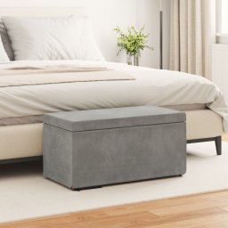 vidaXL Kruk Lichtgrijs 81 x 41 x 40 cm Velvet en Gefabriceerd Hout