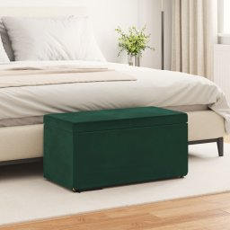 vidaXL Kruk Donkergroen 81 x 41 x 40 cm Velvet en Gefabriceerd Hout