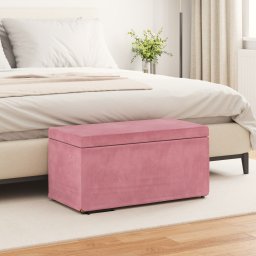 vidaXL Kruk Roze 81 x 41 x 40 cm Velvet en Gefabriceerd Hout