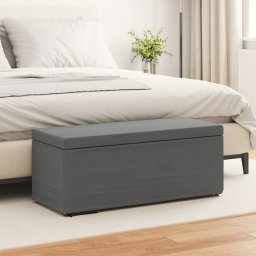 vidaXL Kruk Donkergrijs 101 x 41 x 40 cm Stof en Geëngineerd Hout