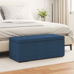 vidaXL Kruk Blauw 101 x 41 x 40 cm Stof en Geëngineerd Hout