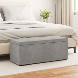 vidaXL Kruk Lichtgrijs 101 x 41 x 40 cm Velvet en Gefabriceerd Hout