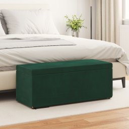 vidaXL Kruk Donkergroen 101 x 41 x 40 cm Velvet en Gefabriceerd Hout