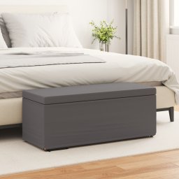 vidaXL Kruk Grijs 101 x 41 x 40 cm Nepleer en Gefabriceerd Hout