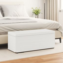 vidaXL Kruk Wit 101 x 41 x 40 cm Nepleer en Gefabriceerd Hout