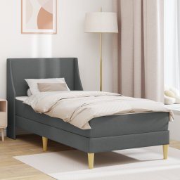 vidaXL Bedframe met matras Donkergrijs 100 x 200 cm Polyester