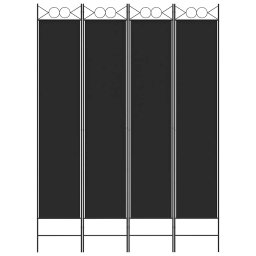 vidaXL Kamerscherm met 4 panelen 200x200 cm stof zwart