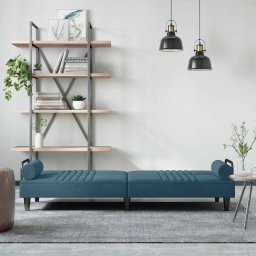 vidaXL Slaapbank met armleuningen fluweel blauw