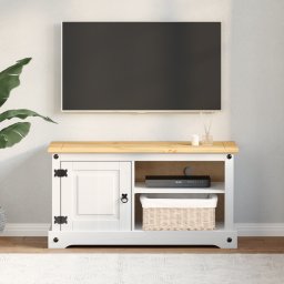 vidaXL TV-kast CORONA 100 x 40 x 52 cm Wit Massief grenenhout