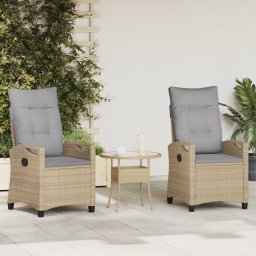 vidaXL Tuinstoel 2 st Beige en Licht Grijs Staal en Polyester